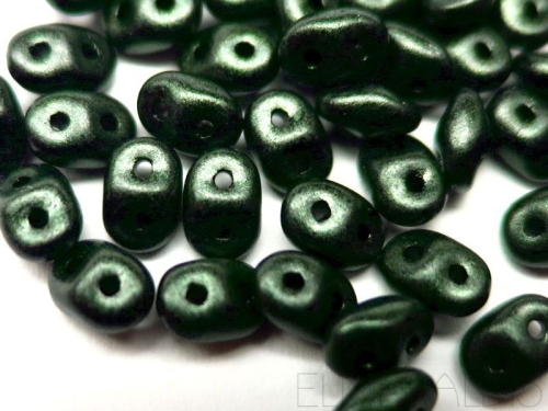 10g Super Duos Dark Green Pastel Rainbow