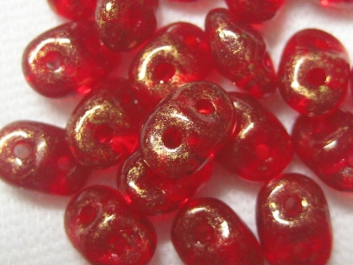 10g Super Duos Gold Marbled Siam Ruby