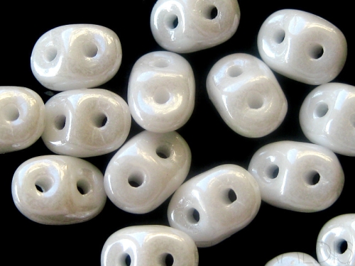 10g Super Duos Luster White Opaque weiss weiß