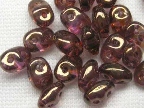 10g Super Duos Luster Gold Smoky Topaz