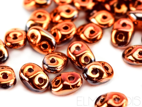 SuperDuos Jet Full Capri Gold Sunset Copper Metallic kupferfarben 10g
