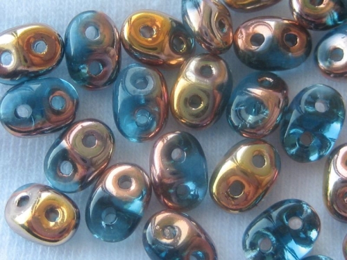 10g Super Duos Aqua Capri Gold Grey
