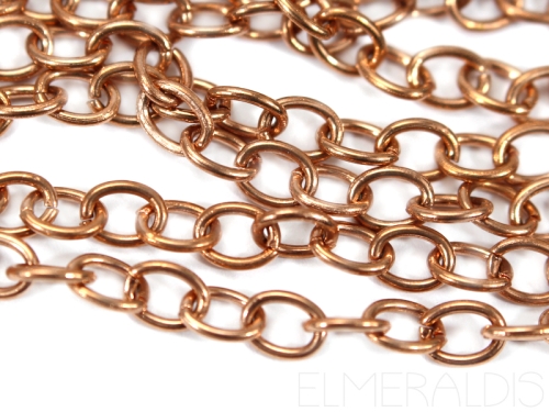 5 mm Ankerkette Edelstahl Meterware Farbe Rosegold 50cm