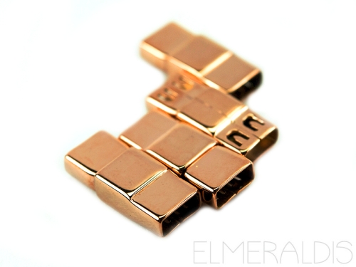 6 mm Magnetverschluß flach Rosegold Edelstahl