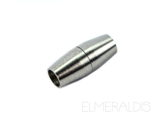 4 mm Magnetverschluß Edelstahl oval silber Matte