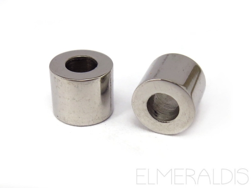 5mm Röhren Schiebeperlen Edelstahl poliert silberfarben 3mm Slider 2x