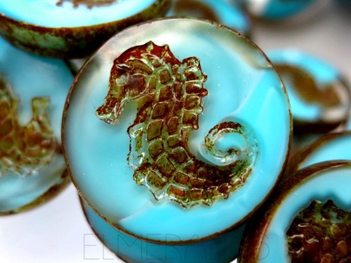1x Seahorse Turquoise Blue Picasso