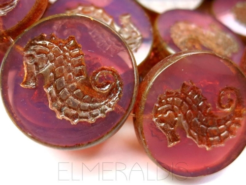 1x Seahorse Purple Opal Picasso