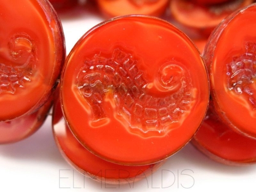 1x Seahorse Coral Red Picasso