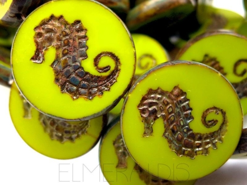 1x Seahorse Apple Green Picasso