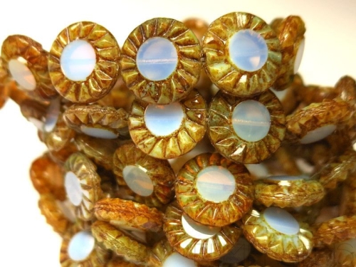 2x Sunflowers White Opal Picasso
