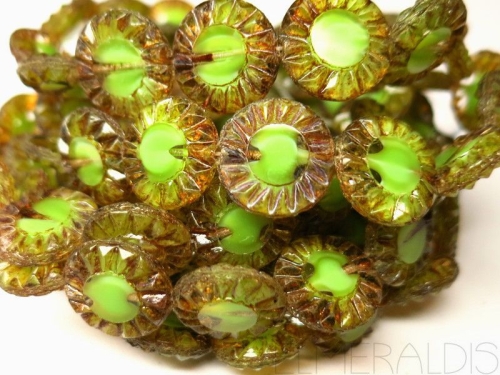 2x Sunflowers Lime Green Crystal Picasso