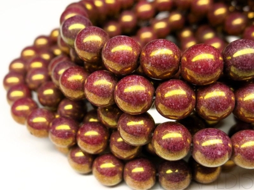 8mm Glasperlen Violet Bronze Luster 5x