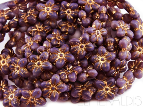 15mm Blumen Flowers Dark Purple Bronze Picasso 4x