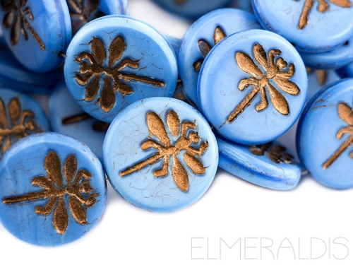 23mm-Dragonfly-Beads-Blue-Matte-Bronze-Picasso-blau-1x