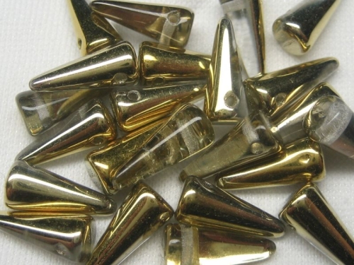 10mm Spikes Crystal Amber goldfarben Glasperlen 10x