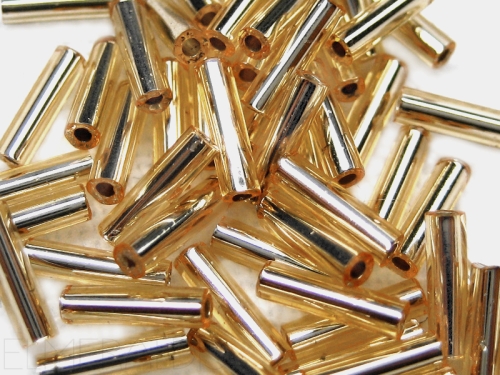 15mm Stiftperlen PRECIOSA Goldfarben Silbereinzug 10g