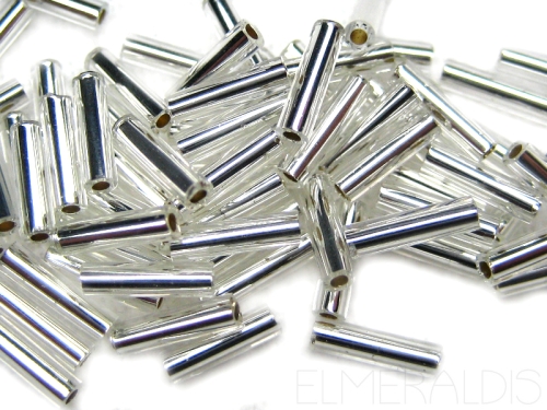15mm Stiftperlen PRECIOSA Silberfarben Kristall Silbereinzug 10g