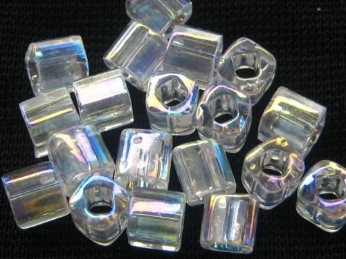 25 Glasperlen Würfel 4mm Indicolite Tschechische Kristall Perlen Schmuck X187 