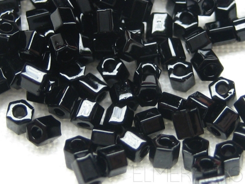 8/0 TOHO Hexagon Jet Opaque schwarz Black 10g