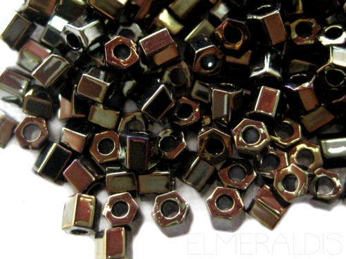 8/0 Hexagon TOHO Metallic Brown Iris braun 10g
