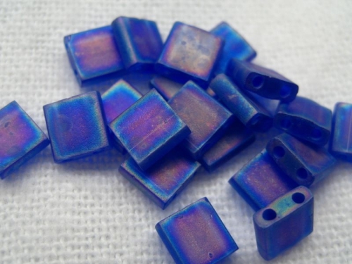 5g Miyuki Tila Beads Matte Cobalt AB