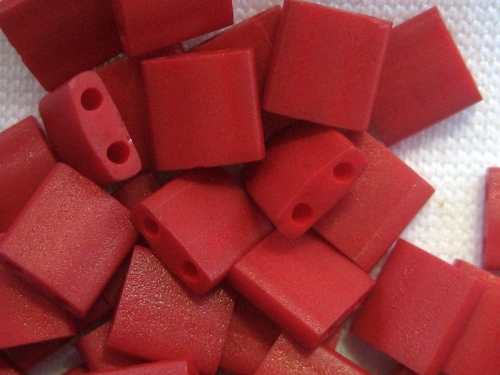 5g Miyuki Tila Beads Matte Metal Dark Maroon