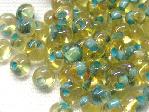 3mm Magatama TOHO Light Topaz Sea Foam Lined 10g