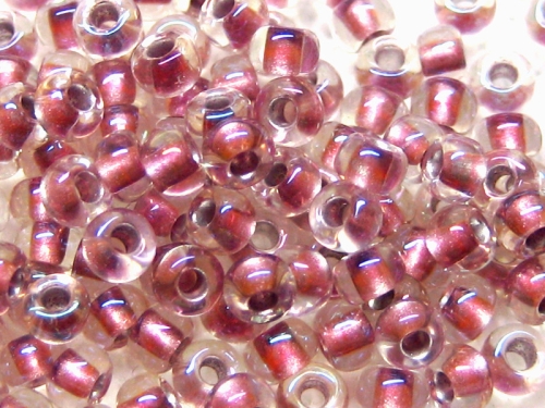 3/0 10g TOHO Rocailles Crystal Rose Gold Lined