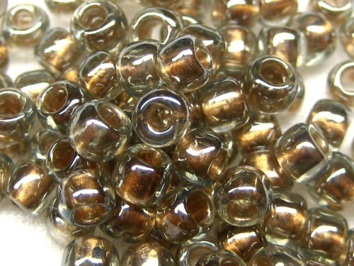 3/0 10g TOHO Rocailles Gold Lined Black Diamond