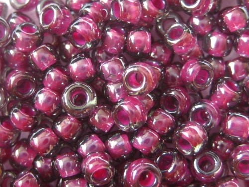 6/0 10g TOHO Rocailles Grey Magenta Lined