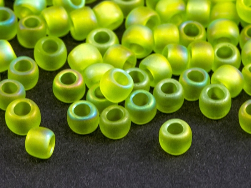 6/0 Rocailles TOHO Frosted Rainbow Lime Green Transparent hellgrün 10g