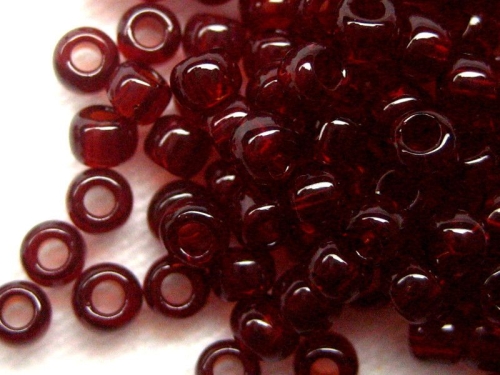 6/0 10g TOHO Rocailles Transparent Garnet