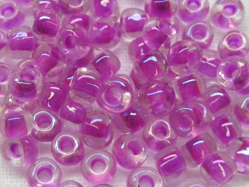 6/0 10g TOHO Rocailles Crystal Fuchsia Line