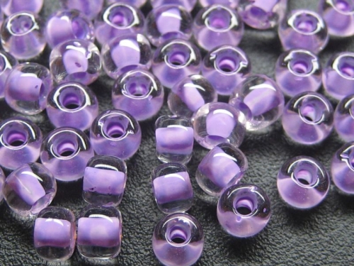 6/0 10g TOHO Rocailles Crystal Lilac Lined
