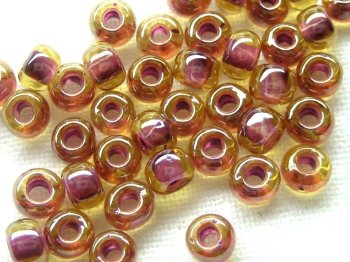 6/0 10g TOHO Rocailles Light Topaz Pink Lined