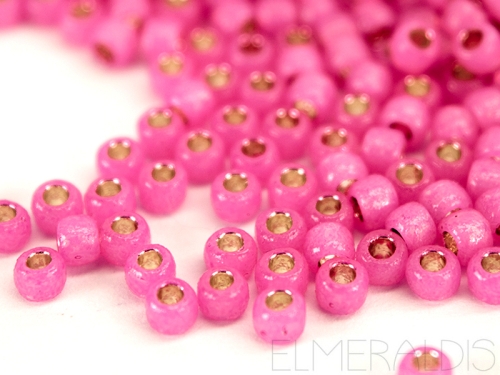 6/0 Rocailles TOHO PF Silverlined Translucent Milky Electric Pink rosa 10g