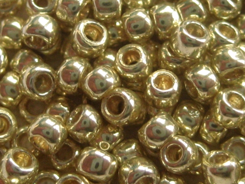 6/0 Rocailles TOHO PF Galvanized Yellow Gold Metallic goldfarben 10g