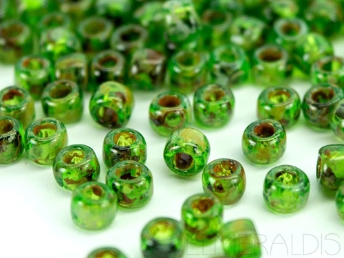 6/0 TOHO Rocailles HYBRID Peridot Picasso grün 10g