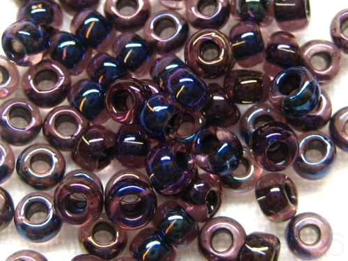 8/0 Rocailles TOHO Light Amethyst Luster Jet Lined 10g