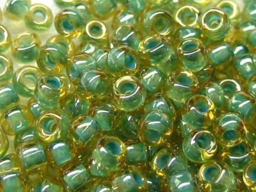 8/0 10g TOHO Rocailles Topaz Mint Yulep Lined