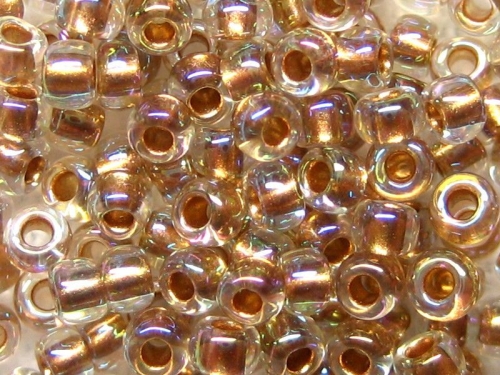 8/0 10g TOHO Rocailles Gold Lined RB Crystal