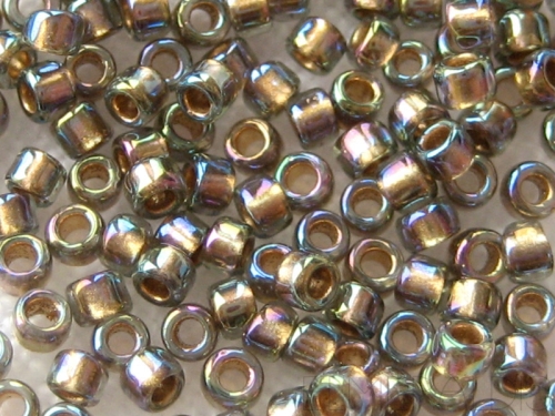 8/0 TOHO Rocailles Black Diamond Gold Lined RB 10g