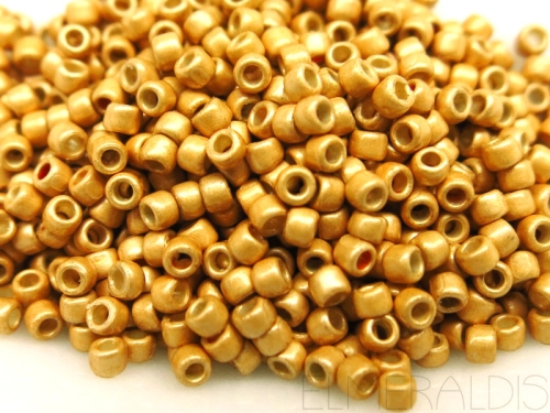 8/0 Rocailles TOHO PF Matte Galvanized Starlight goldfarben 10g