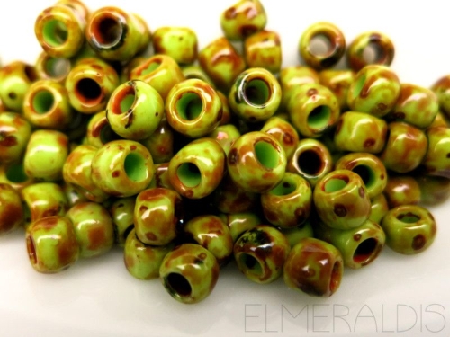 8/0 10g TOHO Rocailles Hybrid Sour Apple Picasso
