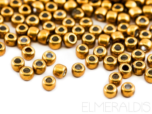 8/0 Rocailles TOHO Hybrid Metallic Spicy Mustard goldbronze 10g