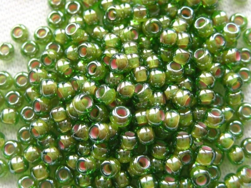 11/0 10g TOHO Rocailles Peridot- Opaque White L.