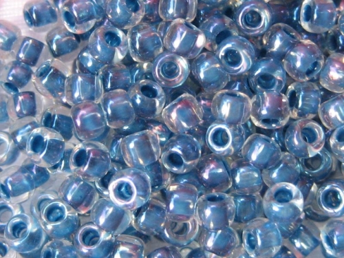 11/0 10g TOHO Rocailles Crystal-Capri Blue Lined