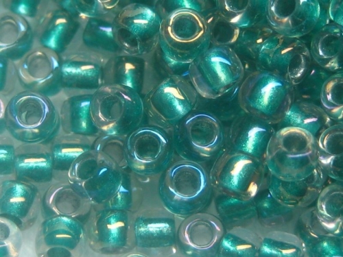 11/0 10g TOHO Rocailles Rainbow Crystal Teal Line