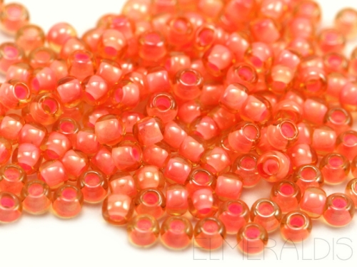 11/0 Rocailles TOHO Light Topaz Coral Pink Lined rosa 10g